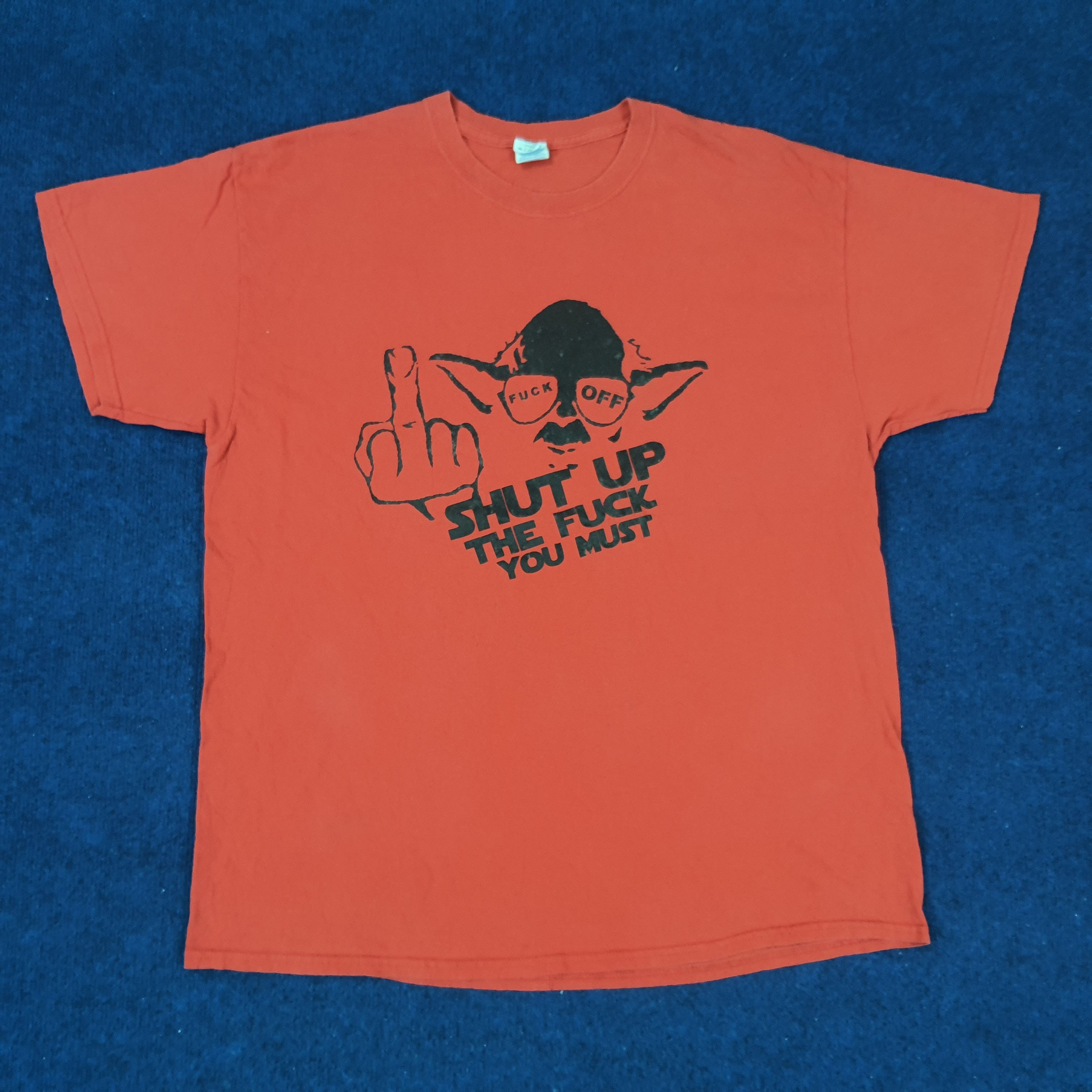 Star Wars × Vintage Vintage Star Wars Yoda Fuck Off Parody Movie Tshirt Size US XL / EU 56 / 4 - 1 Thumbnail