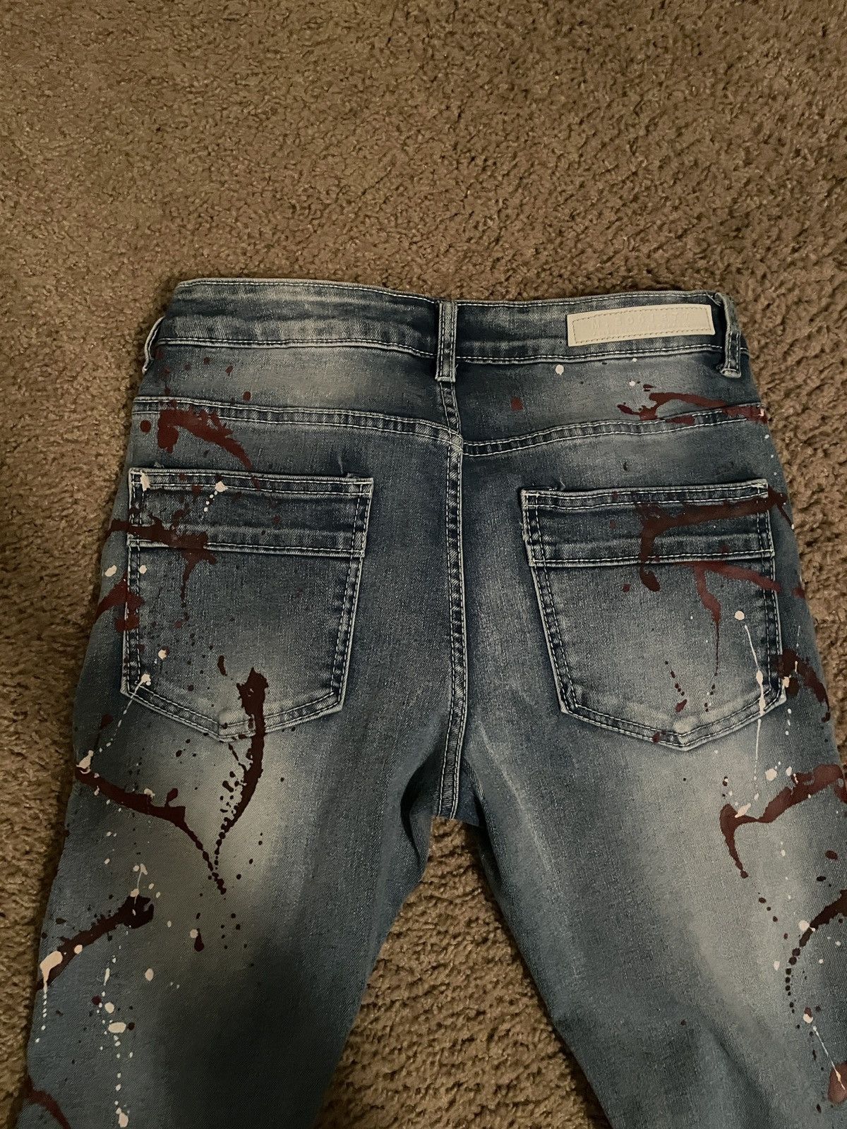Other M. Society Blue Paint Splatter Jeans Size US 33 - 5 Thumbnail