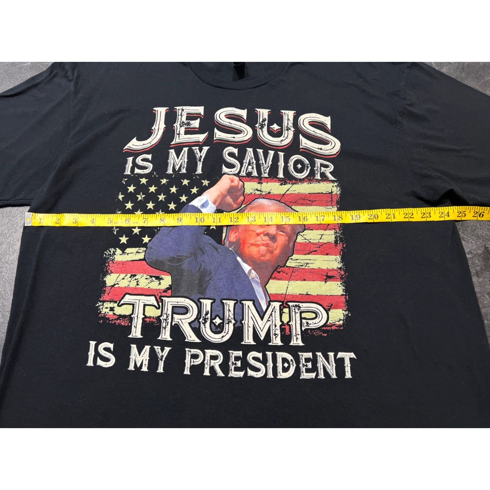 Gildan VINTAGE Gildan T-Shirt Jesus Is My Savior Trump Is My President Black 2XL Mens Size US XXL / EU 58 / 5 - 3 Thumbnail