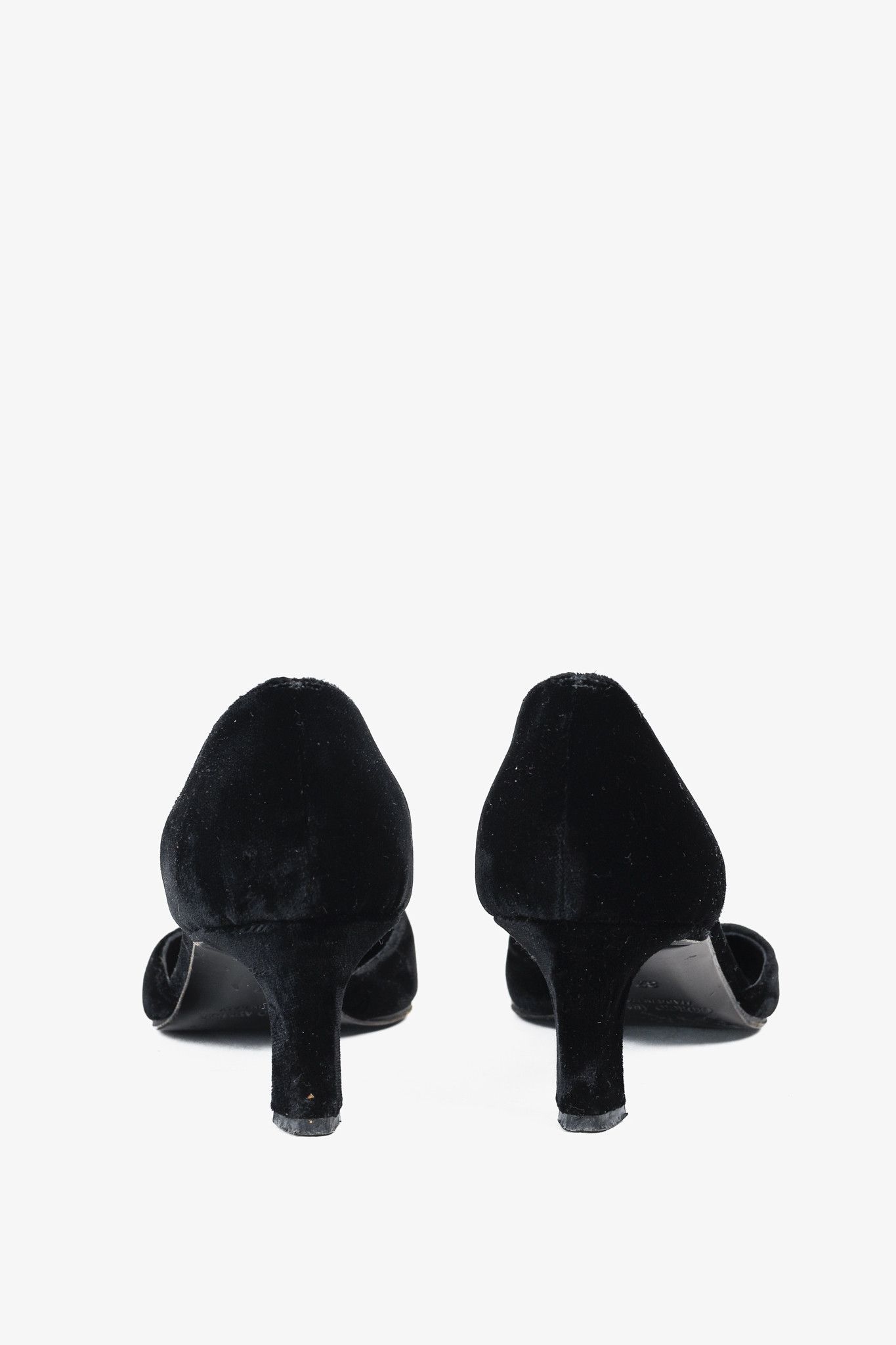 Giorgio Armani Giorgio Armani Vintage Black Velvet D'Orsay Pumps Size US 6.5 / IT 36.5 - 3 Thumbnail
