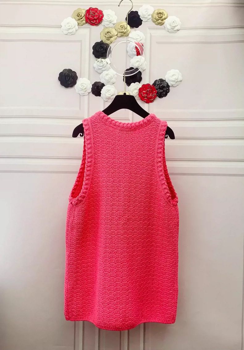 Chanel Chanel Watermelon red knitted vest Size XS / US 0-2 / IT 36-38 - 2 Thumbnail