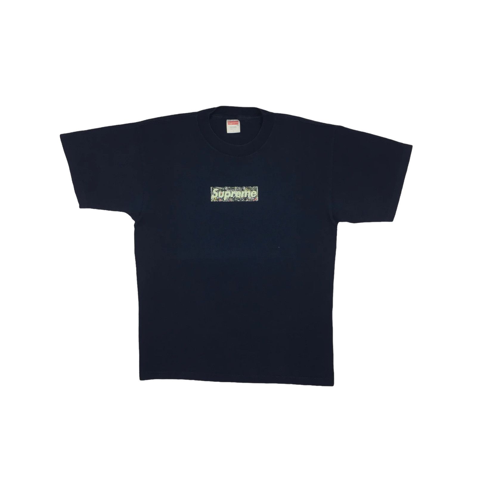 Supreme 1999 Supreme Jackson Pollock Navy Box Logo Tee Size US L / EU 52-54 / 3 - 2 Thumbnail