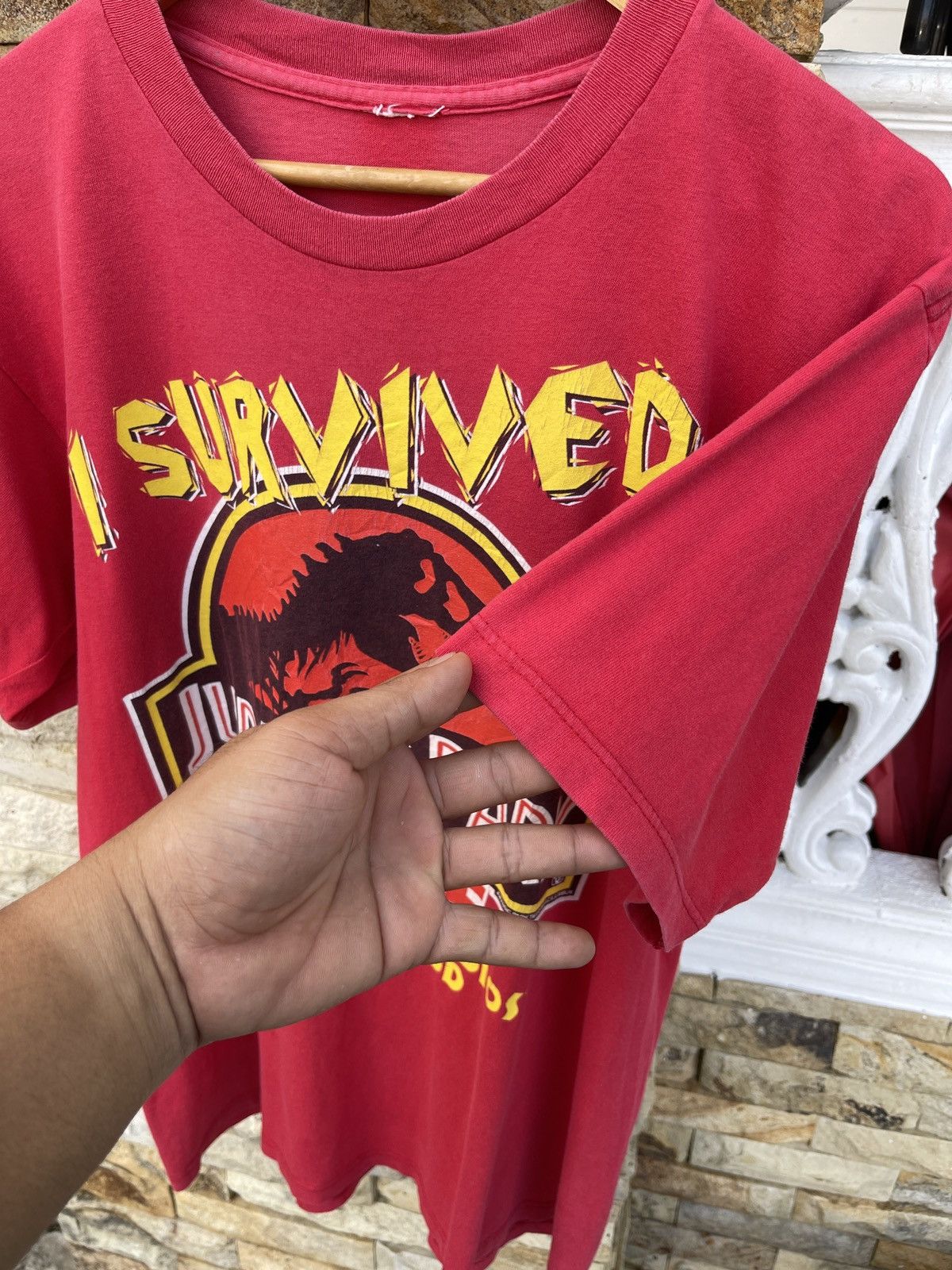 Vintage Rare🔥Vintage 90s JURASSIC PARK The Ride ERD GRUNGE TEE Size US L / EU 52-54 / 3 - 8 Thumbnail