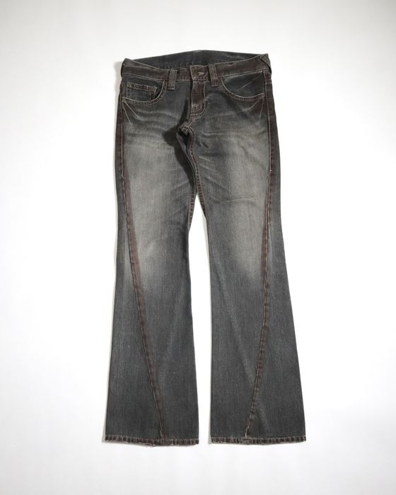 Japanese Brand Tornado Mart Spiral Flare Cut Rust Jeans | Grailed