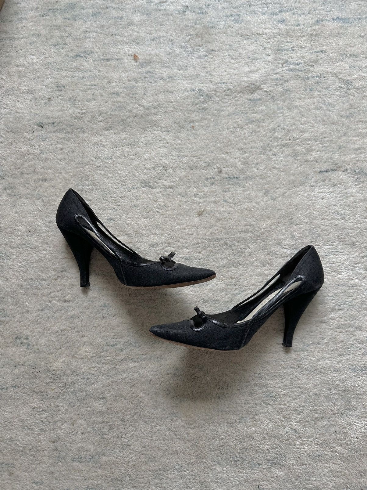 Marc Jacobs Vintage 90s Marc Jacobs Heels Cut Out Black Pump Bow Size US 9 / IT 39 - 3 Thumbnail