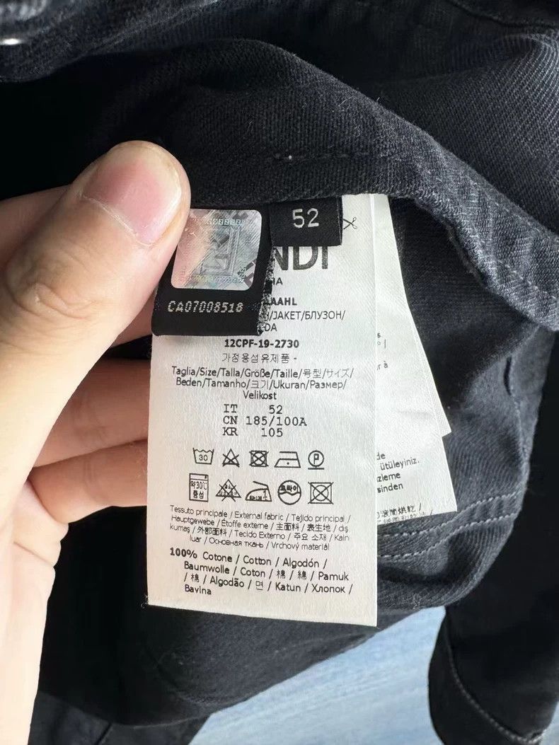 Fendi Fendi Black Denim Jacket with Leather Tag Size US XXL / EU 58 / 5 - 4 Thumbnail