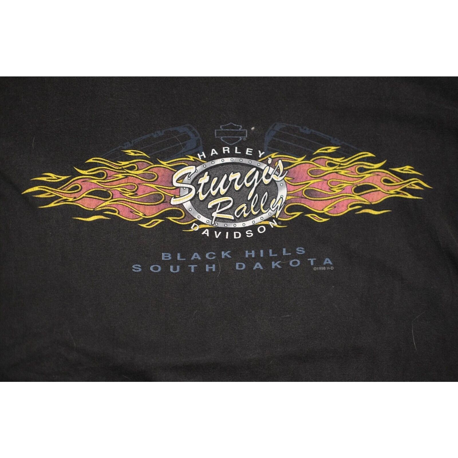 Harley Davidson Vintage 90s Harley Davidson Rushmore Sturgis Shirt XL Black Size US M / EU 48-50 / 2 - 1 Thumbnail