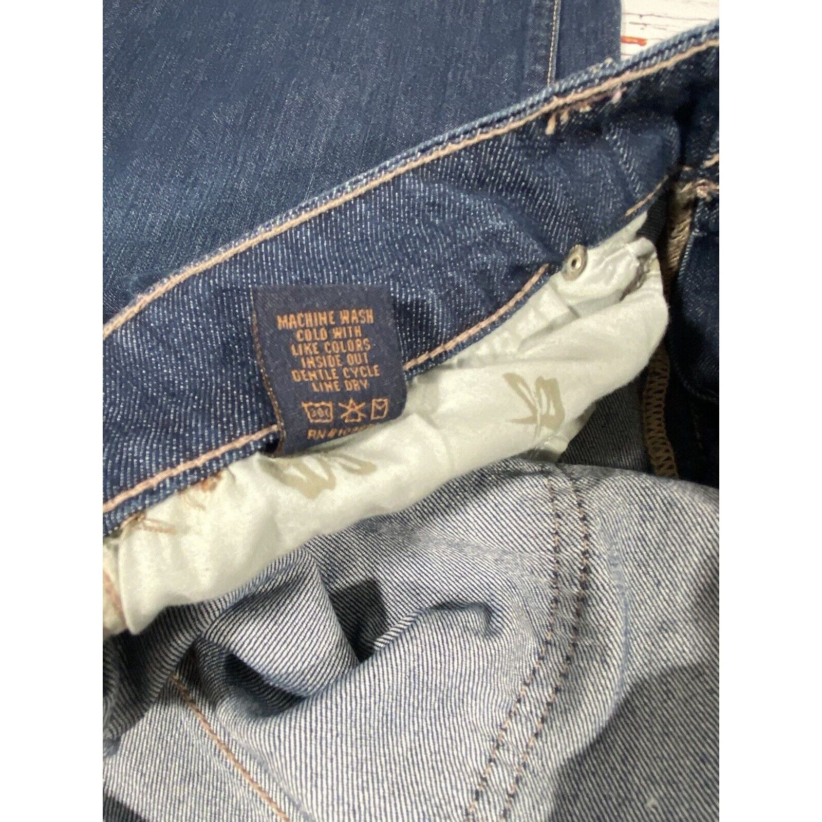 Seven 7 Seven 7 Womens Jeans Size 10 Wide Leg Dark Wash Blue Cottom Size 32" / US 10 / IT 46 - 12 Thumbnail