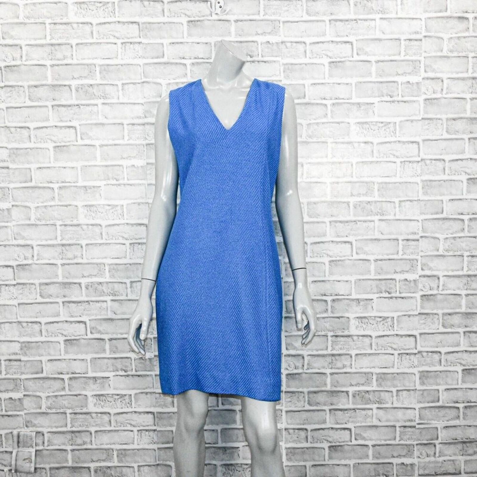 St. John ST. JOHN Ottoman Knit Sheath Dress in Blue size 12 Size XL / US 12-14 / IT 48-50 - 2 Thumbnail