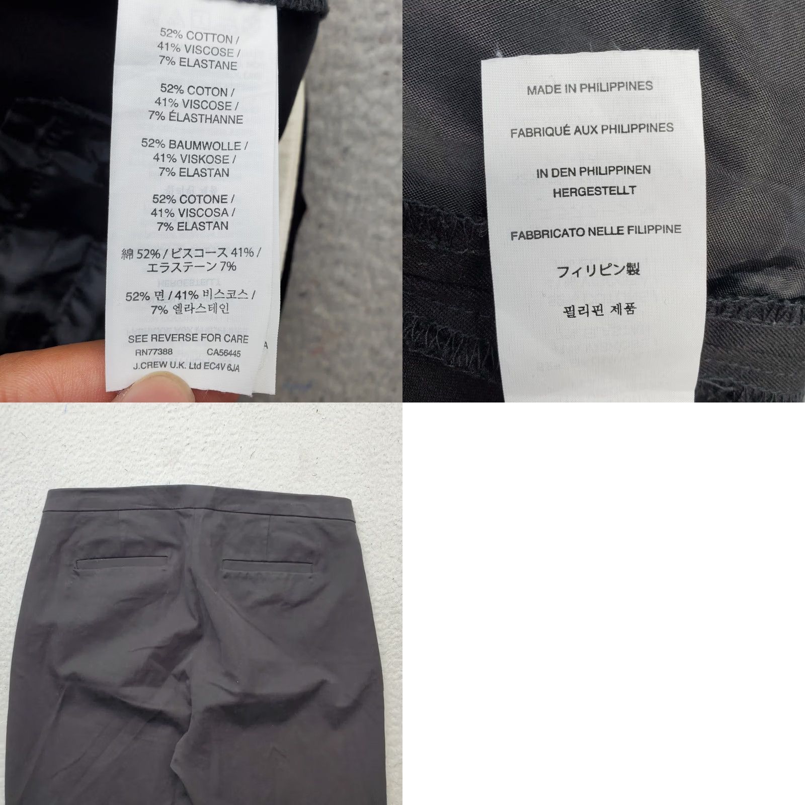 J.Crew J.CREW Ankle Pants Women's 10 Black Regular Flat Front Side Zip Pants Size 32" / US 10 / IT 46 - 8 Thumbnail