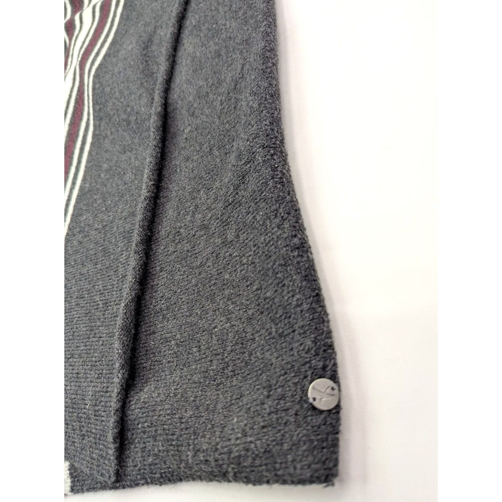 Eddie Bauer Eddie Bauer Cardigan Women's L Gray Striped Knit Open Pockets V-Neck Fall Winter Classic Knit Sweater Size L / US 10 / IT 46 - 6 Thumbnail