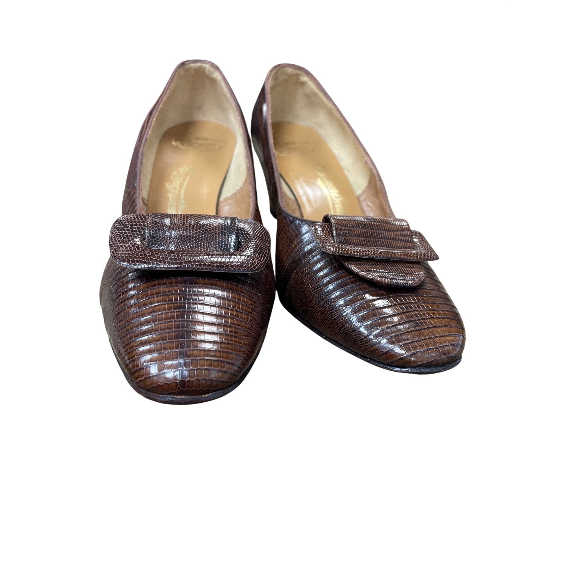 Other O'Connor Goldberg Womans VTG Brown Alligator Leather Loafers Size US 6.5 / IT 36.5 - 10 Thumbnail