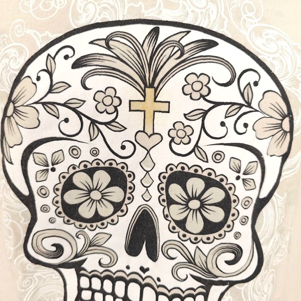 Sugar Cancun Mexico T Shirt Mens Size Small Yellow Sugar Skull Travel Destination Size US S / EU 44-46 / 1 - 3 Thumbnail