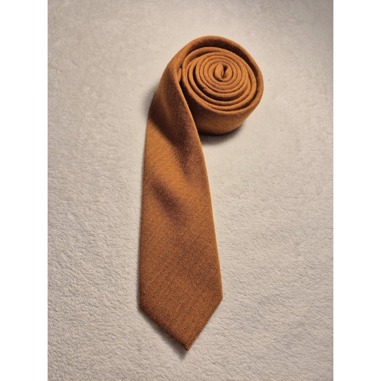 The Tie Bar The Tie Bar Thin Skinny Slim Wool & Silktie Orange 58x2.5 Size 38 - 1 Thumbnail