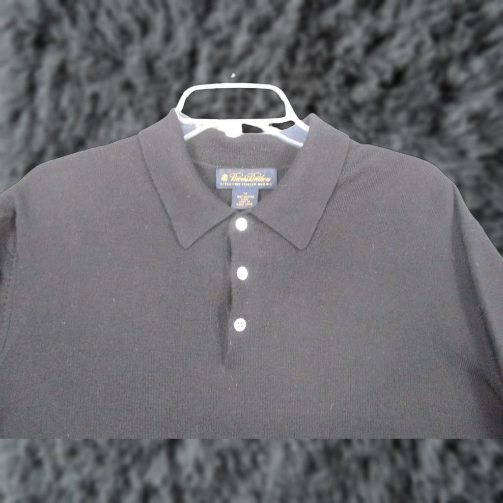 Brooks Brothers VINTAGE Brooks Brothers Sweater Mens XL Black Italian Merino Wool Collared Knit Size US XL / EU 56 / 4 - 1 Thumbnail