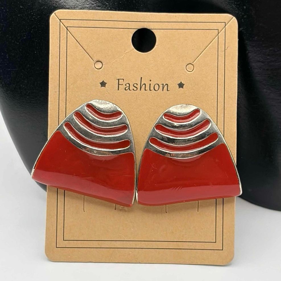 Other Red & Silver Earrings Size ONE SIZE - 1 Thumbnail
