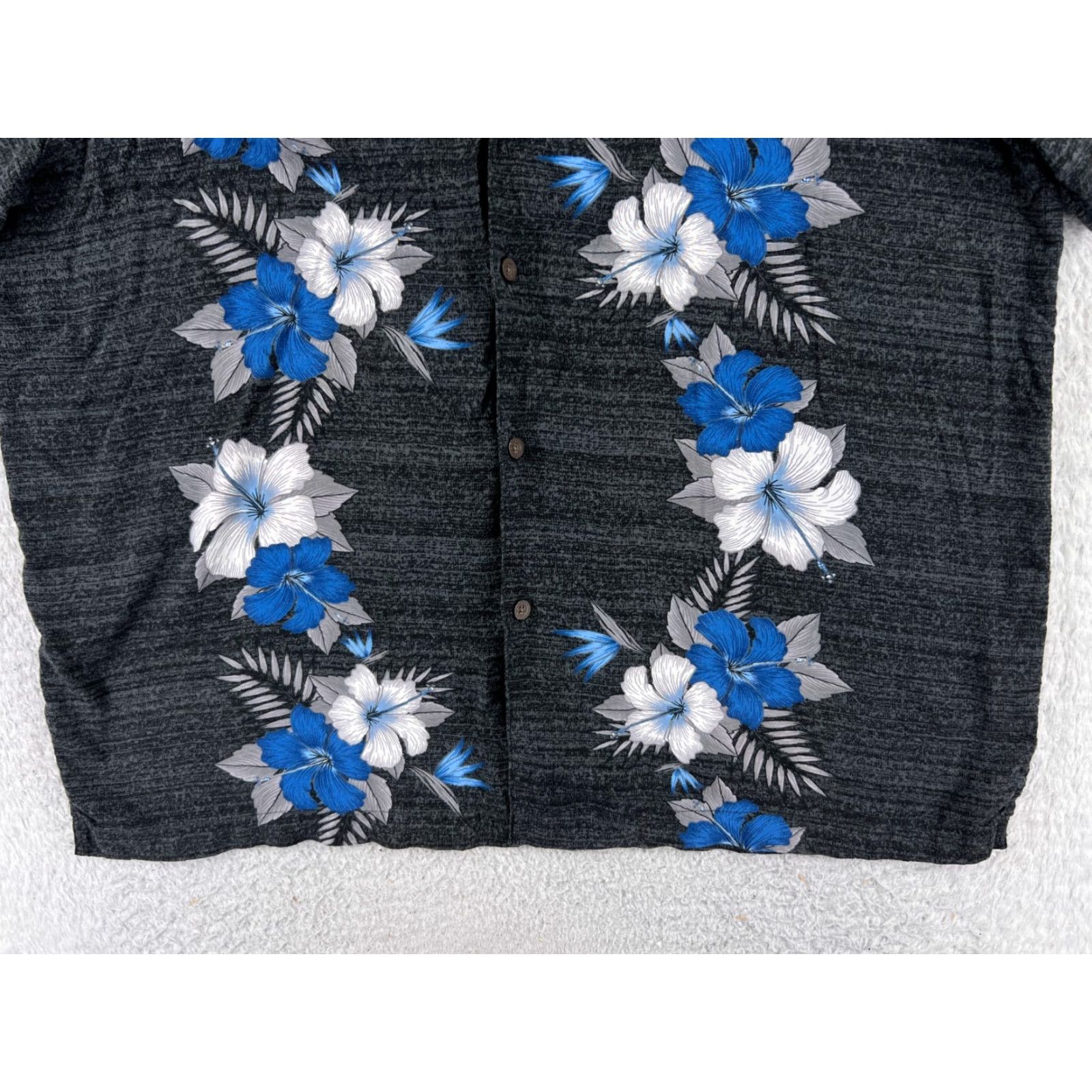 George George Hawaiian Shirt Mens XL Gray Floral Rayon Beach Vacation Aloha Short Sleeve Button-Up Size US XL / EU 56 / 4 - 5 Thumbnail