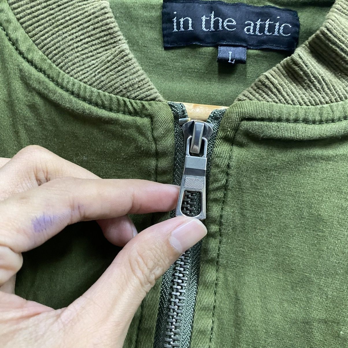 In The Attic Vintage "In The Attic" Olive Green MA-1 Bomber Jacket Size US S / EU 44-46 / 1 - 9 Thumbnail