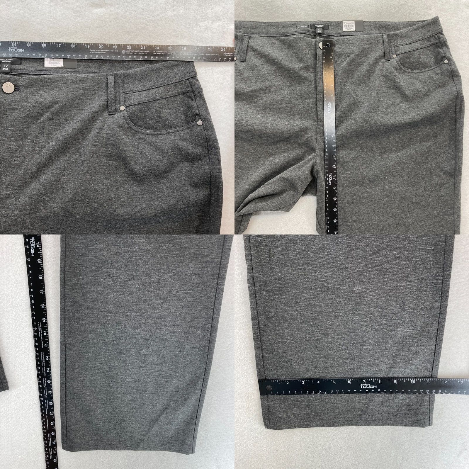 Vintage Simply Vera Vera Wang Bootcut Pants Women's Plus 4X Dark Gray Stretch High Rise Bootcut Pants 4X Womens Gray Stretch High Rise Size 40" / US 18 - 8 Thumbnail