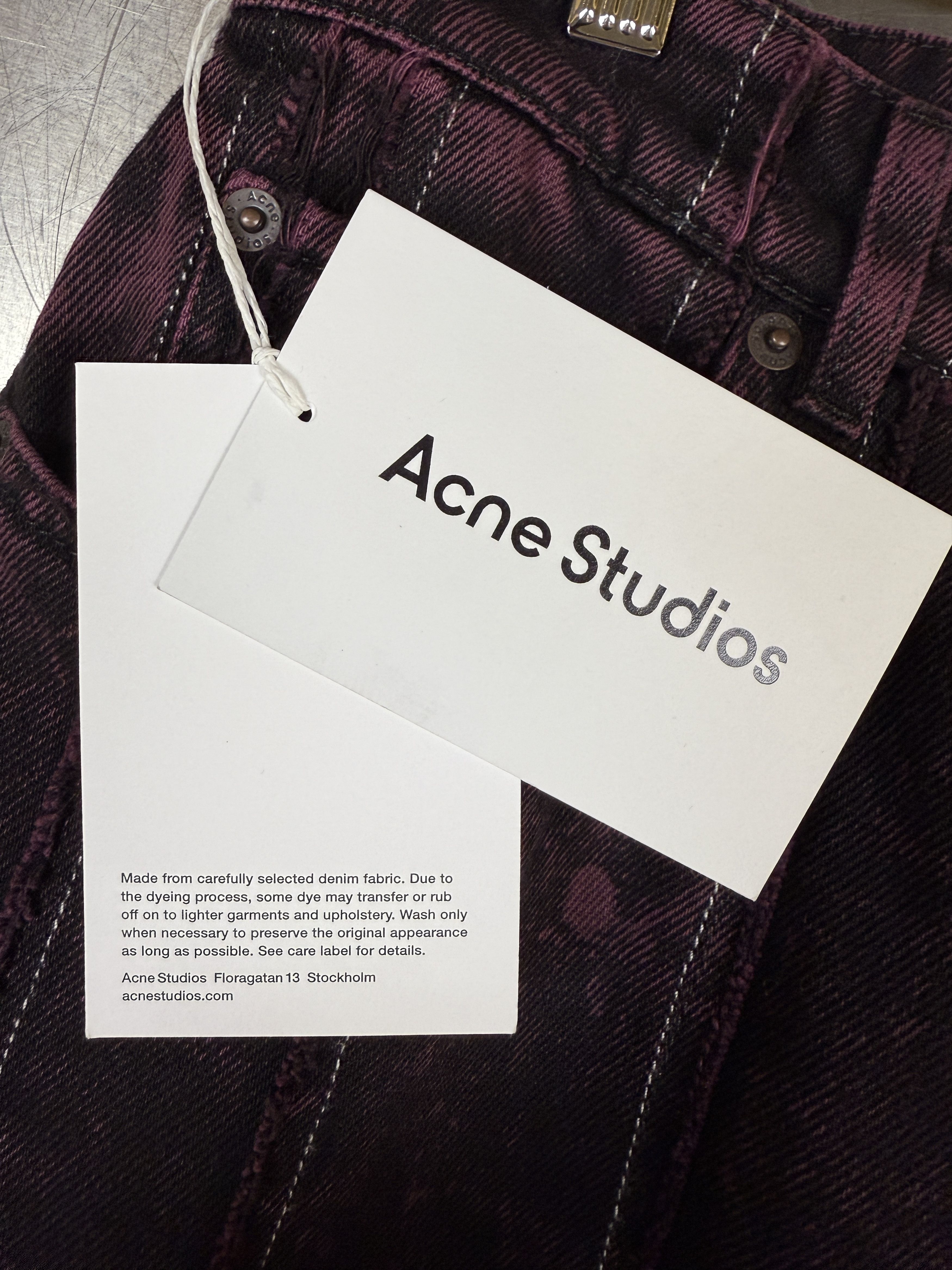 Acne Studios $950 Acne Studios Loose Fit Distressed Striped Jeans Size 29" - 11 Thumbnail