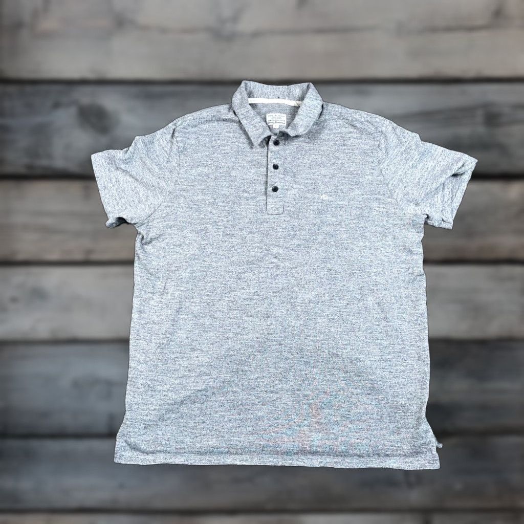 Rag & Bone rag & bone Polo Shirt Adult Large Marled Gray Lightweight Cotton Blend Embroidered 90s Preppy Casual Mens Shirt Size US L / EU 52-54 / 3 - 1 Thumbnail