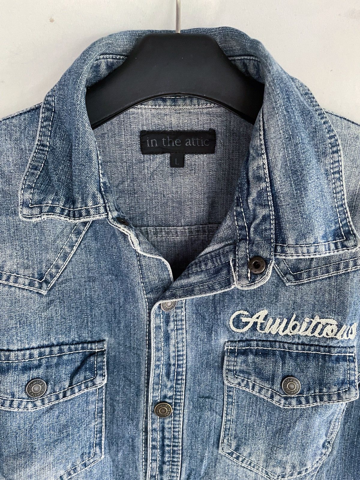 In The Attic IN THE ATTIC DENIM WASHED BUTTON DOWN SHIRT Size US S / EU 44-46 / 1 - 3 Thumbnail