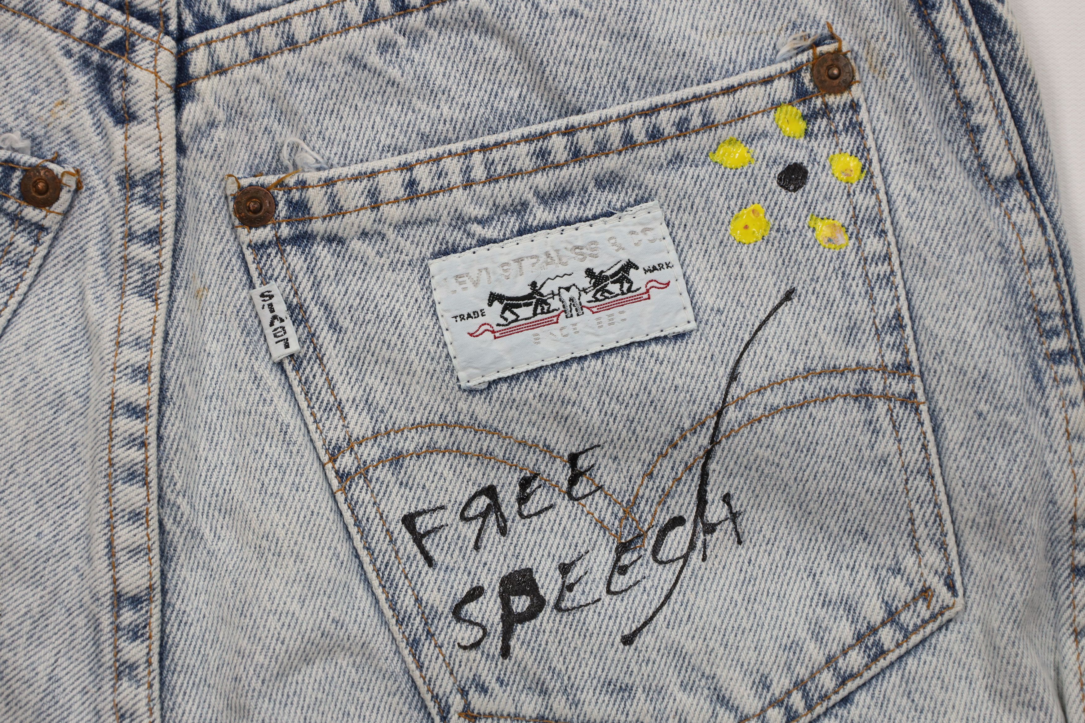 Levi's Vintage 70s 80s Levis Free Speech Acid Wash Shorts USA Size 26" / US 2 / IT 38 - 10 Thumbnail