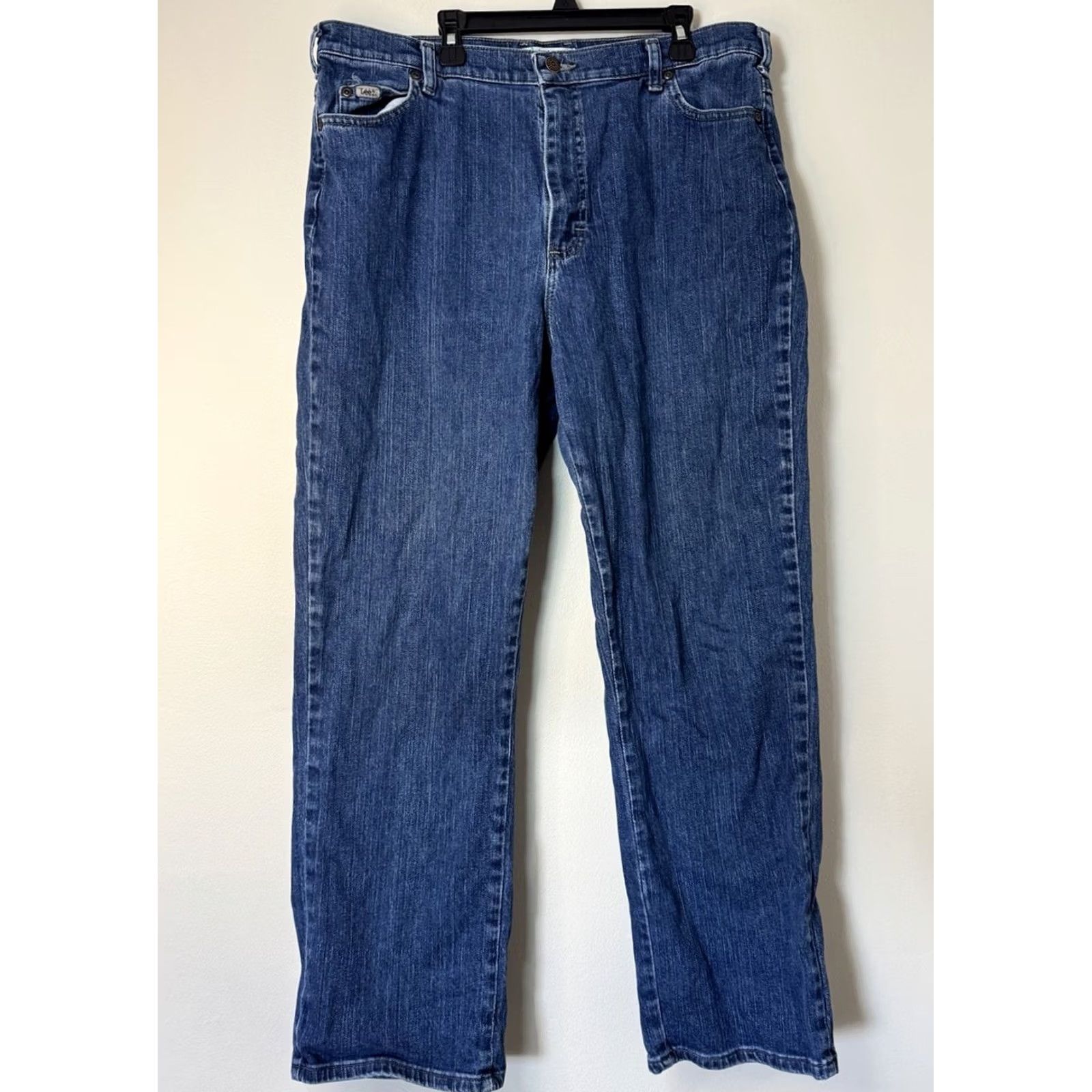 Lee Lee Relaxed Straight Leg At The Waist Women’s 16 Medium Jeans Dark Wash Pants Size 38" / US 16 / IT 52 - 2 Thumbnail