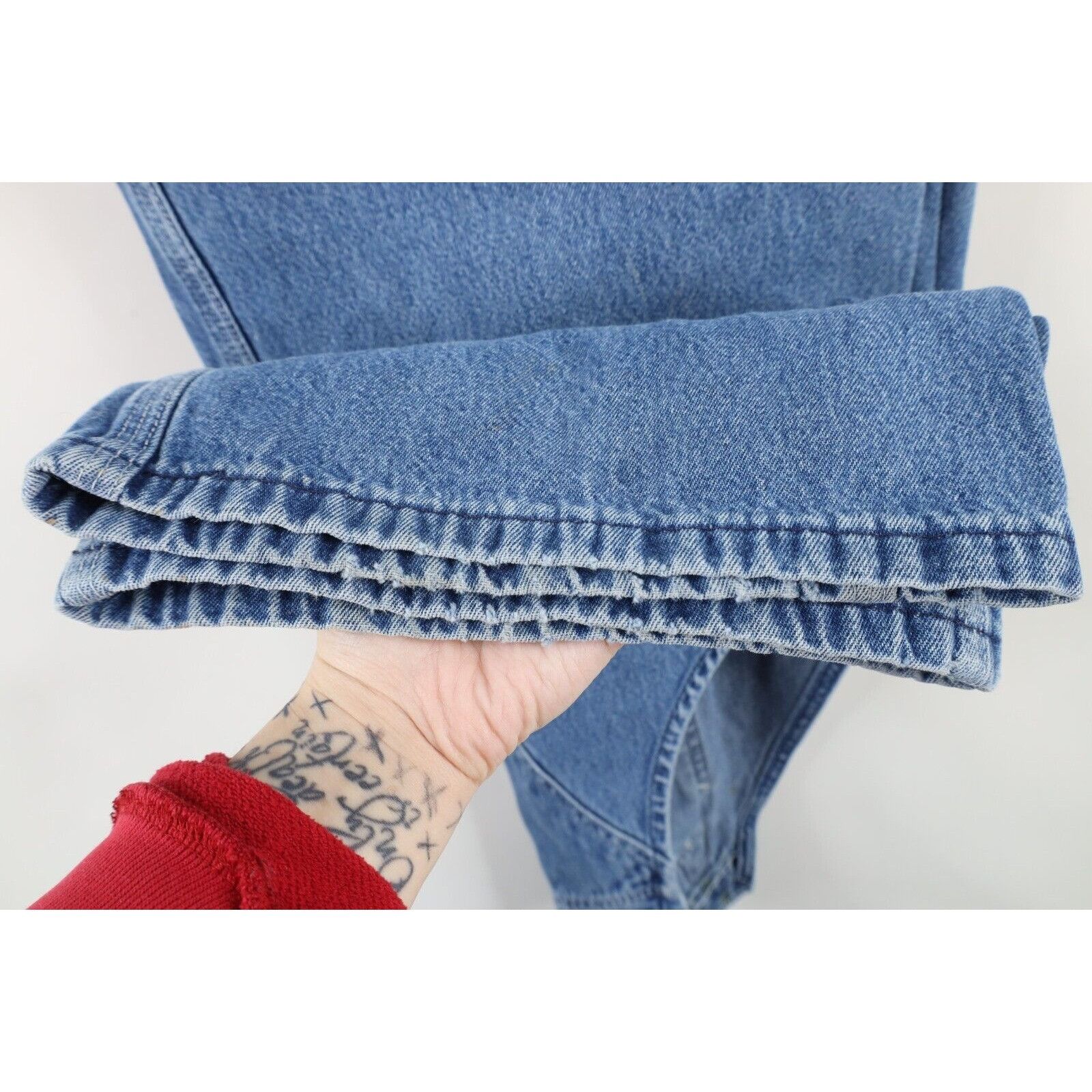 Carhartt × Vintage Vintage Y2K Carhartt Distressed Spell Out Denim Overalls Size US 42 / EU 58 - 24 Thumbnail
