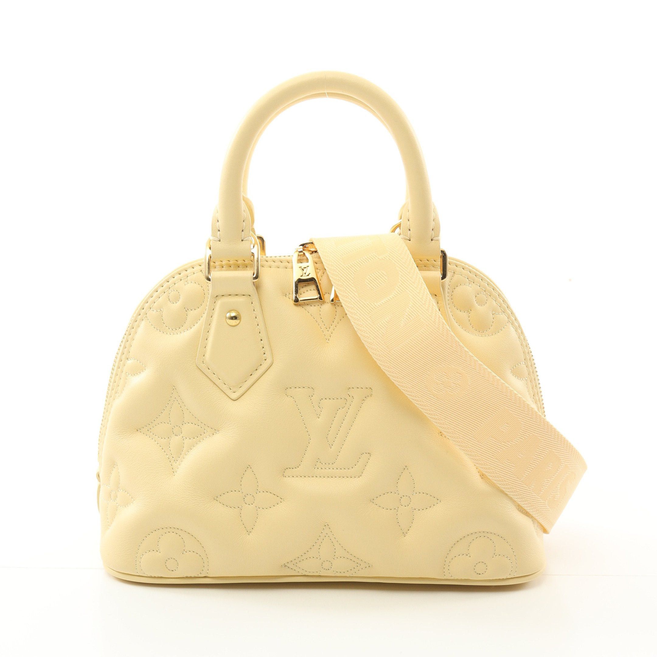 Louis Vuitton Alma Bb Soft Bubble Glam Banana Handbag Leather Light Yellow