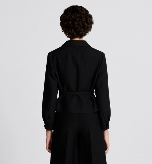 Dior o1w1db10525 221V08 Cropped Jacket with Dior Belt in Black Size M / US 6-8 / IT 42-44 - 6 Thumbnail