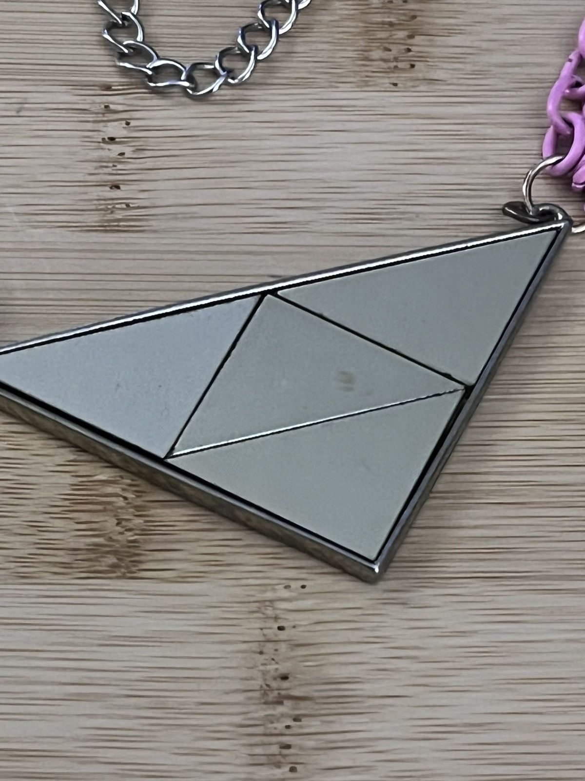 Other 2010s Geometric Triangle Mirror Pendant Pink Chain Necklace Size ONE SIZE - 2 Thumbnail