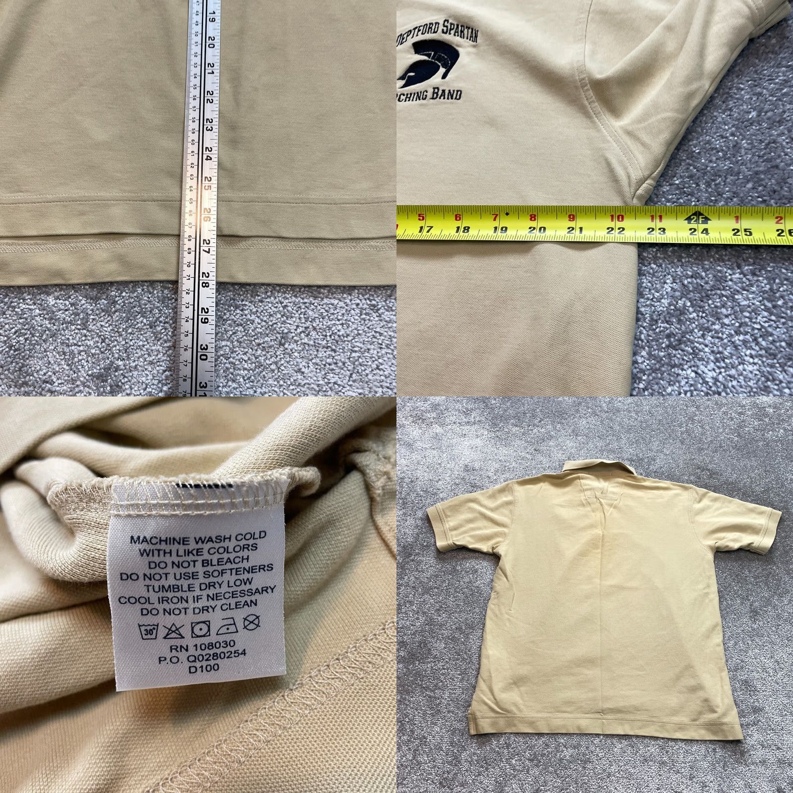 Vintage Devon & Jones Polo Shirt Mens Large Brown Beige Deptford Spartan Marching Band Shirt Knit Short Sleeve Casual Size US L / EU 52-54 / 3 - 8 Thumbnail
