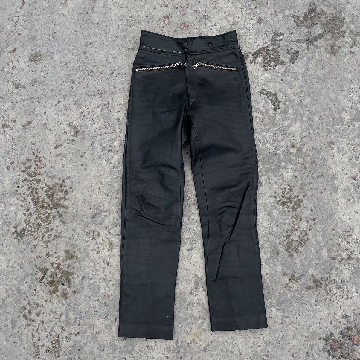 image of Moto Pants 27 Real Leather Y2K 90's Usa in Black, Men's