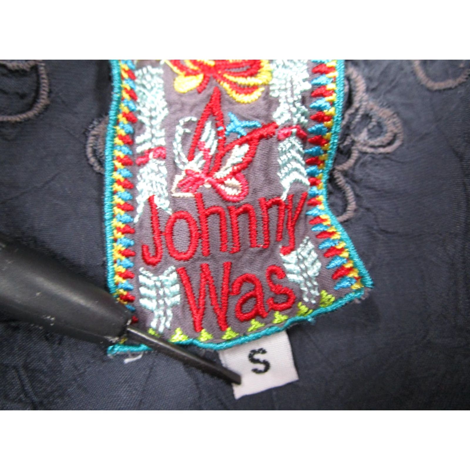 Johnny Was Johnny Was Tunic Womens Small Gray Boho Embroidered Lace Hem Long Sleeve Size S / US 4 / IT 40 - 3 Thumbnail