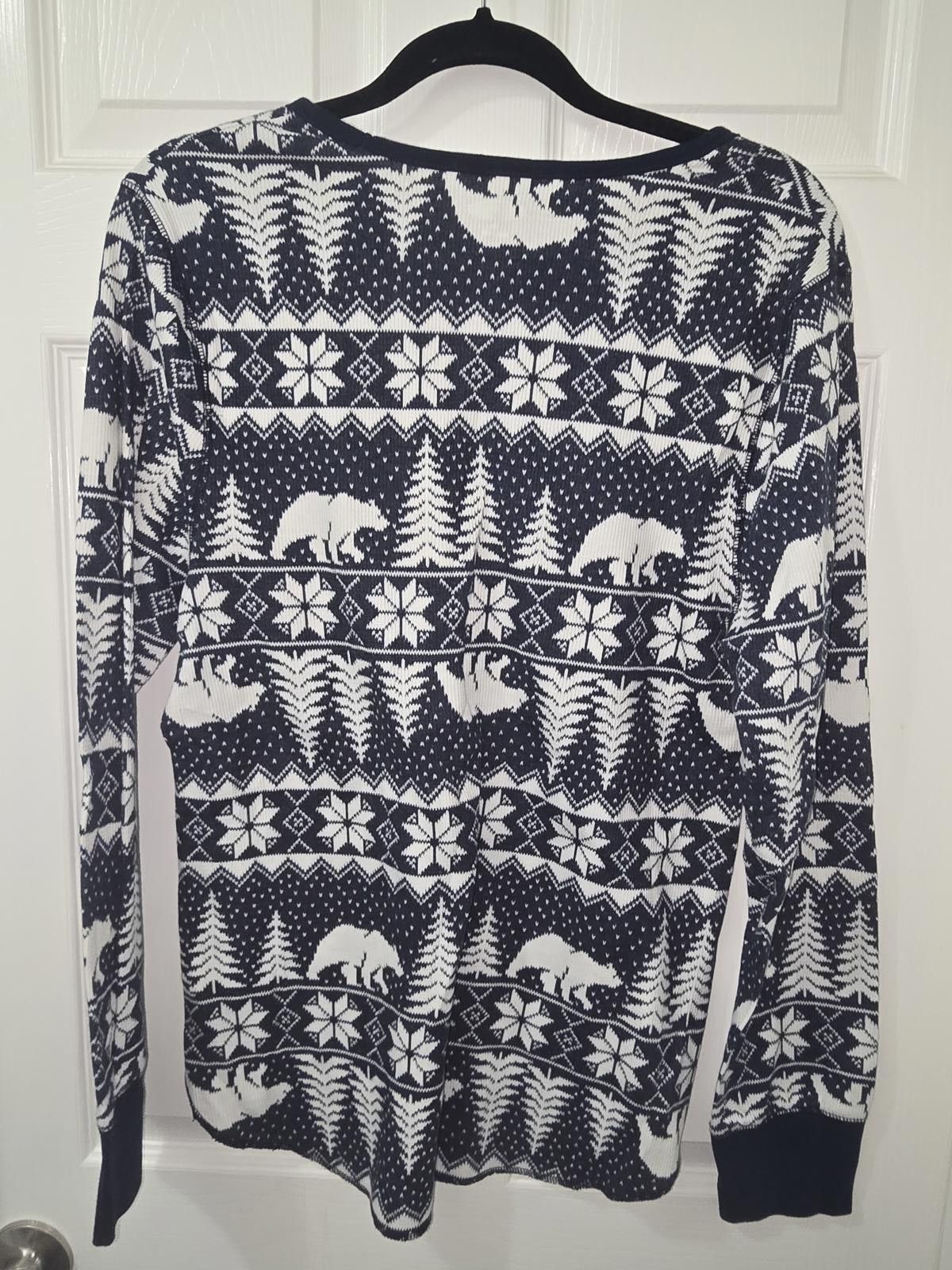 Old Navy Old Navy Unisex Pajama Set w/ Bear & Snowflake Pattern Size ONE SIZE - 3 Thumbnail