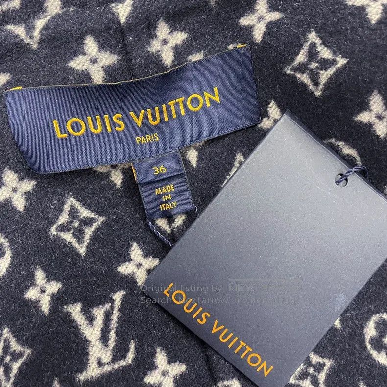 Louis Vuitton Louis Vuitton Navy logo print hooded lace-up waist woolen Size XS / US 0-2 / IT 36-38 - 6 Thumbnail
