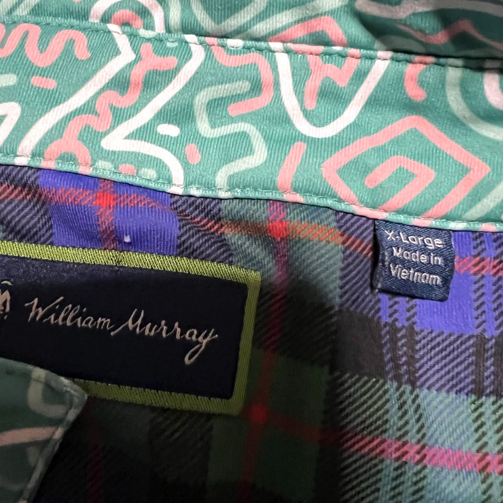 Vintage William Murray Polo Shirt Mens XL Green Performance Golf Geometric Polo Shirt XL Mens Green William Murray Geometric Golf Polo Shirt Mens XL Green Size US XL / EU 56 / 4 - 7 Thumbnail