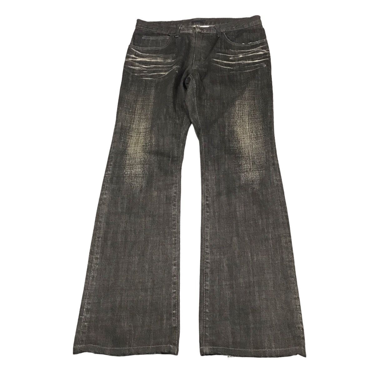 FLARE🔥TETE HOMME BLACK FADED DENIM BOOTCUT PANTS 149