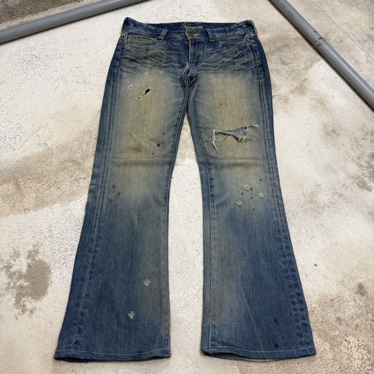 Vanquish Vanquish Muddy Distressed Whisker Denim Pants Size US 31 - 3 Thumbnail