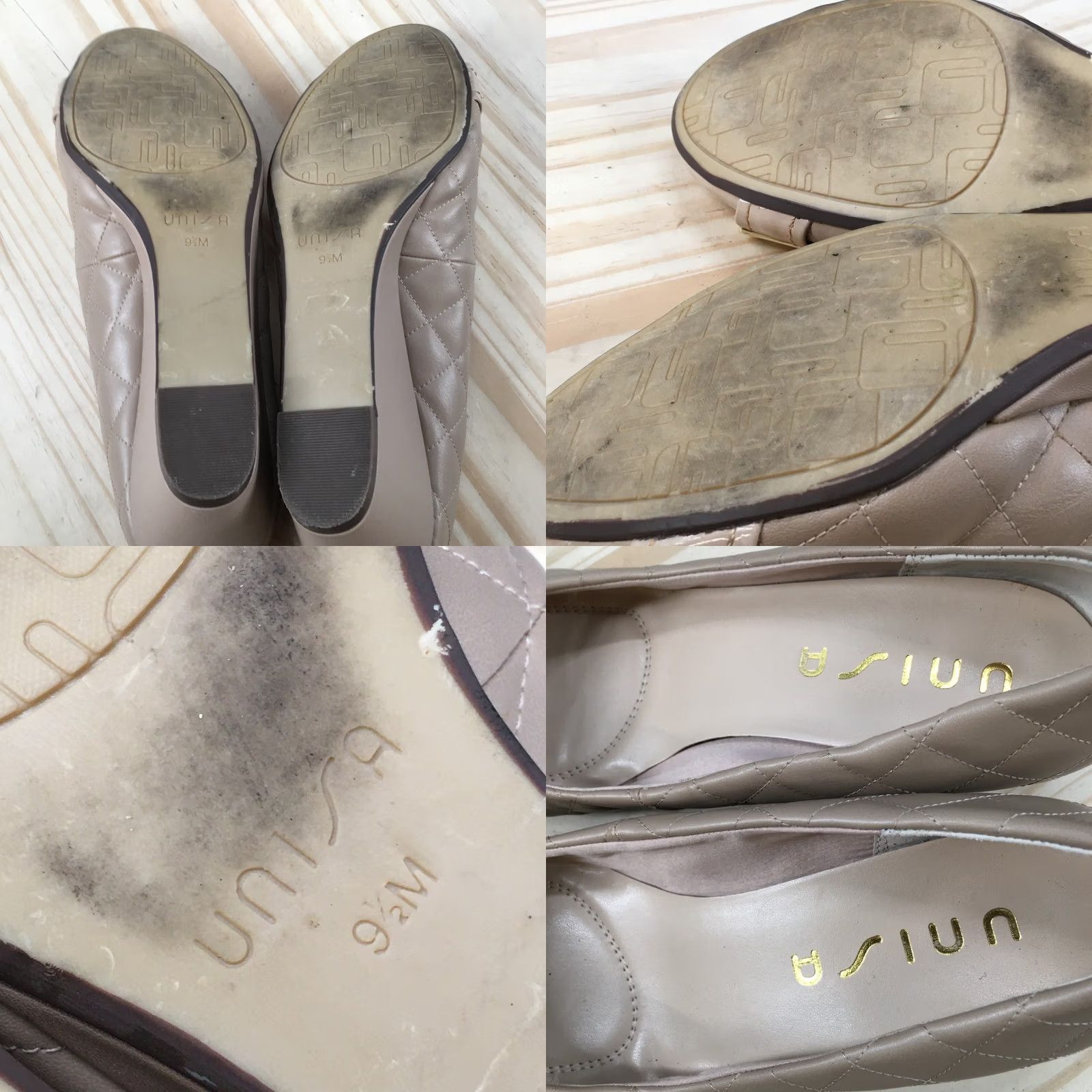 Vintage Unisa Shoes Womens 9.5 M Pump Wedge Heels Slip On Beige Faux Leather Cap Toe Womens Shoes Size ONE SIZE - 9 Thumbnail