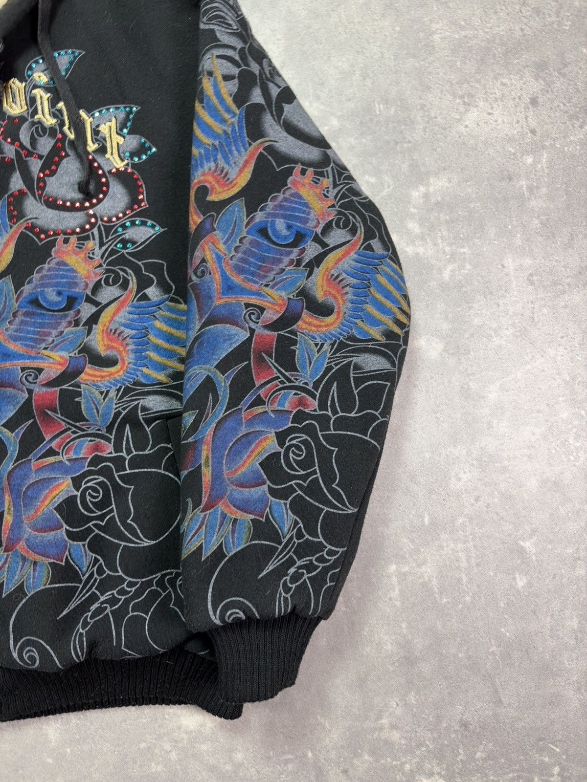 Ed Hardy Really Point Faux Fur Sherpa AOP Printed Zip Hoodie XXL Size US XXL / EU 58 / 5 - 6 Thumbnail