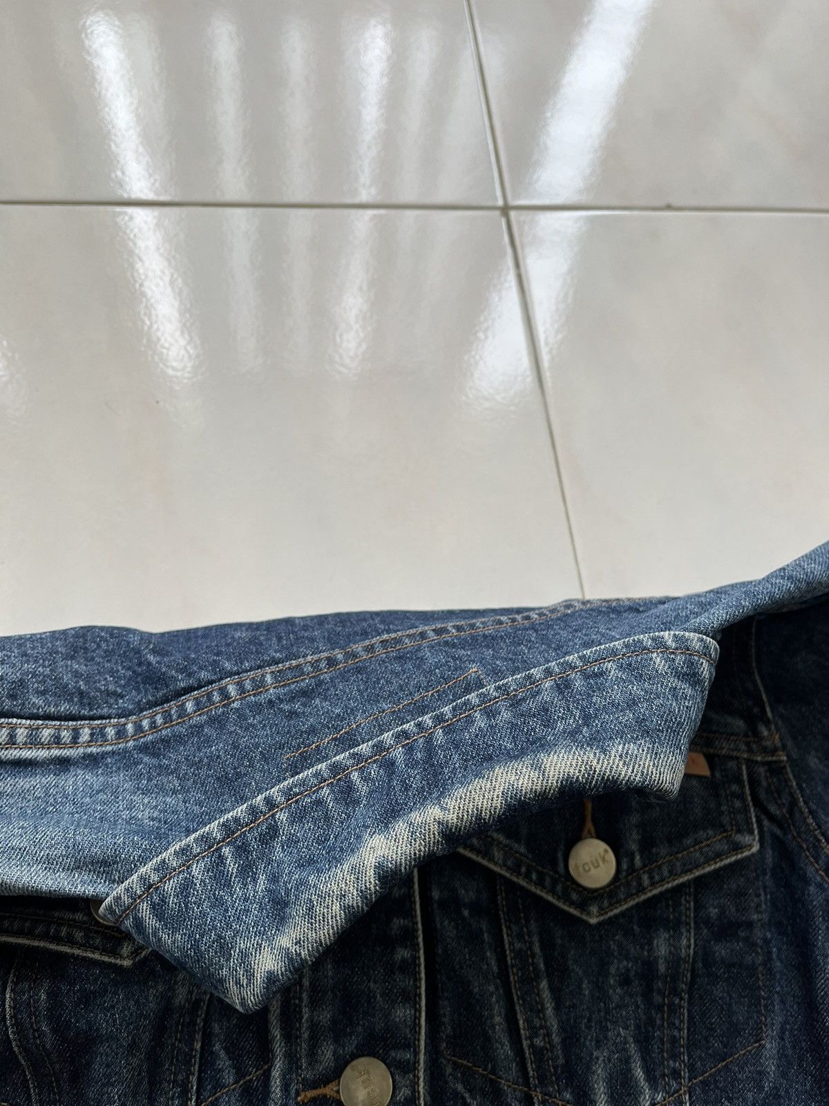 FCUK × French Connection FCUK Cropped Denim Jacket Size XS / US 0-2 / IT 36-38 - 8 Thumbnail