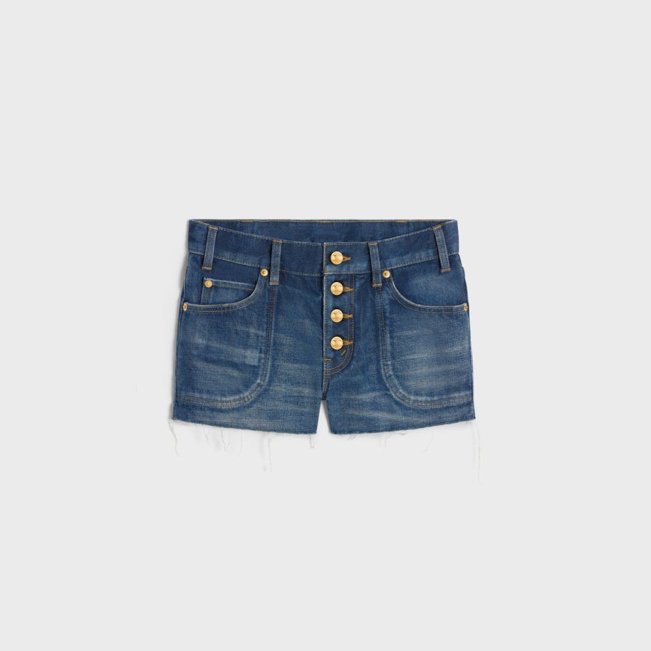Celine o1w1db10925 2N53A365M Mini Short in Blue Size 32" / US 10 / IT 46 - 1 Thumbnail