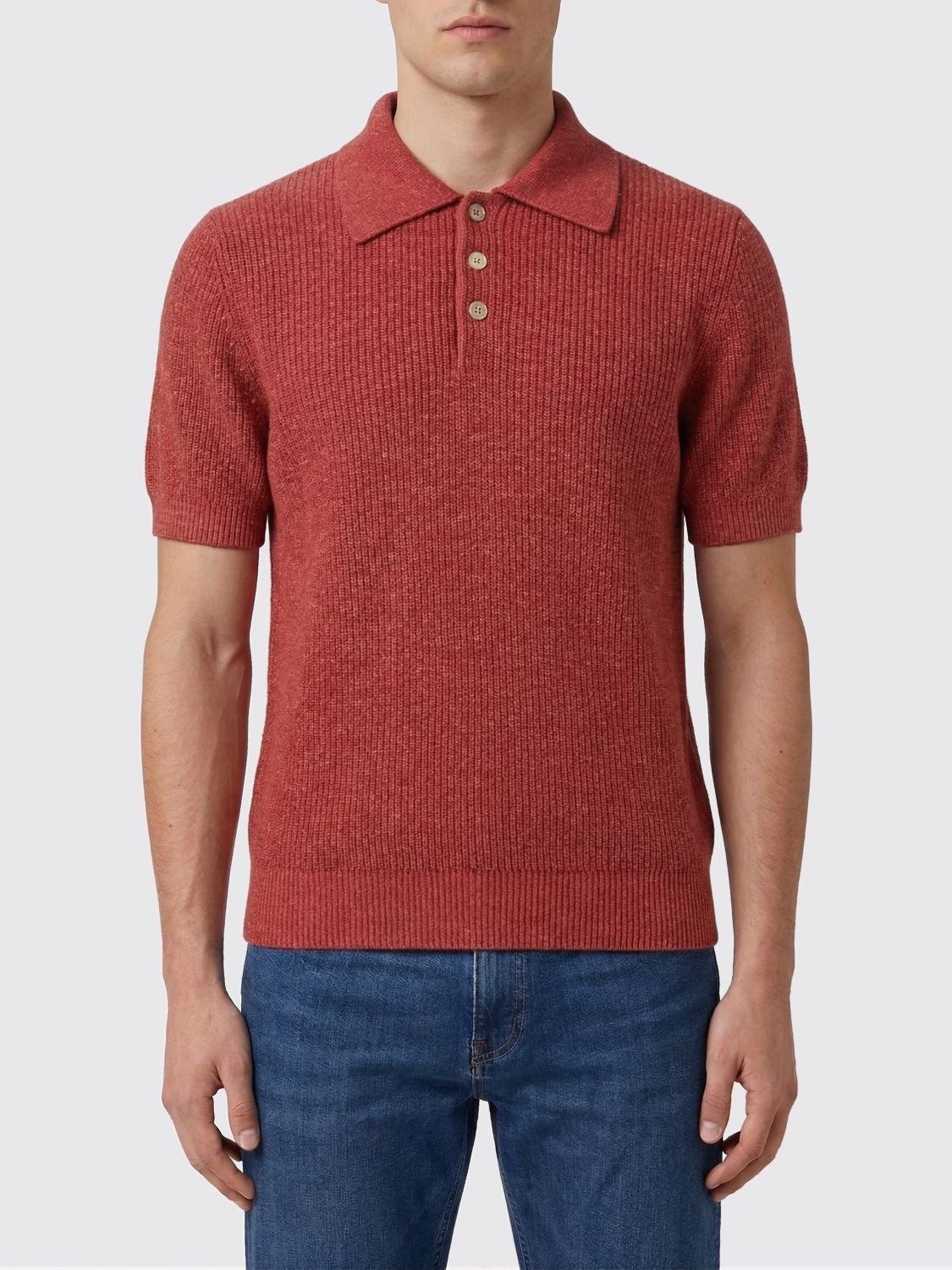 Brunello Cucinelli Brunello Cucinelli Polo Shirt Men Strawberry Size US S / EU 44-46 / 1 - 1 Thumbnail