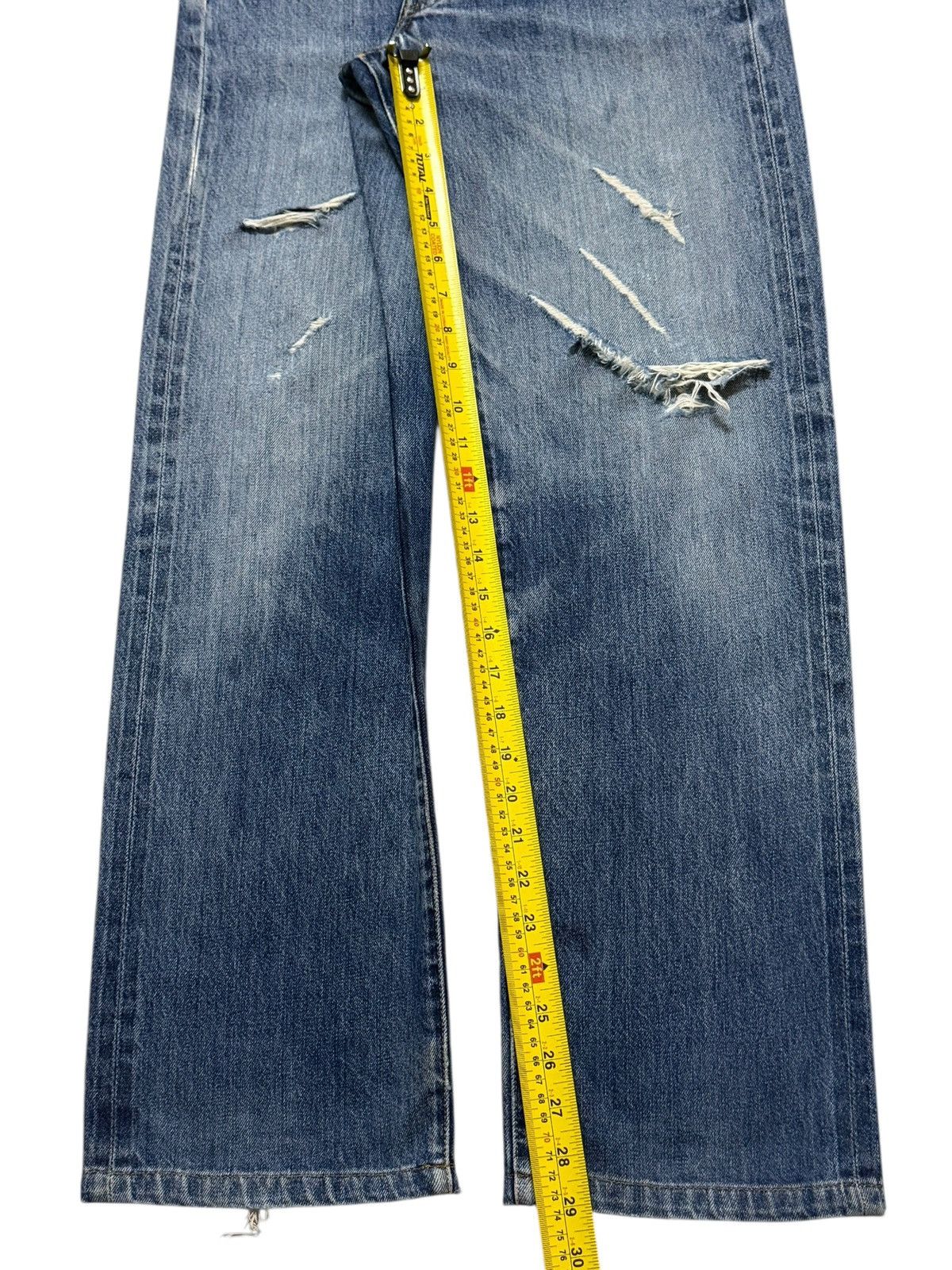 Levi's Vintage 90s Levis 501 Selvedge Big E Faded Clawmark Distress Size US 30 / EU 46 - 12 Thumbnail
