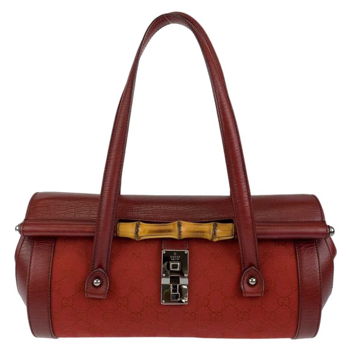 Gucci Gucci Gucci Bamboo GG Canvas Handbag 111713 Canvas Handbag 111713 in Great Condition Size ONE SIZE - 1 Thumbnail