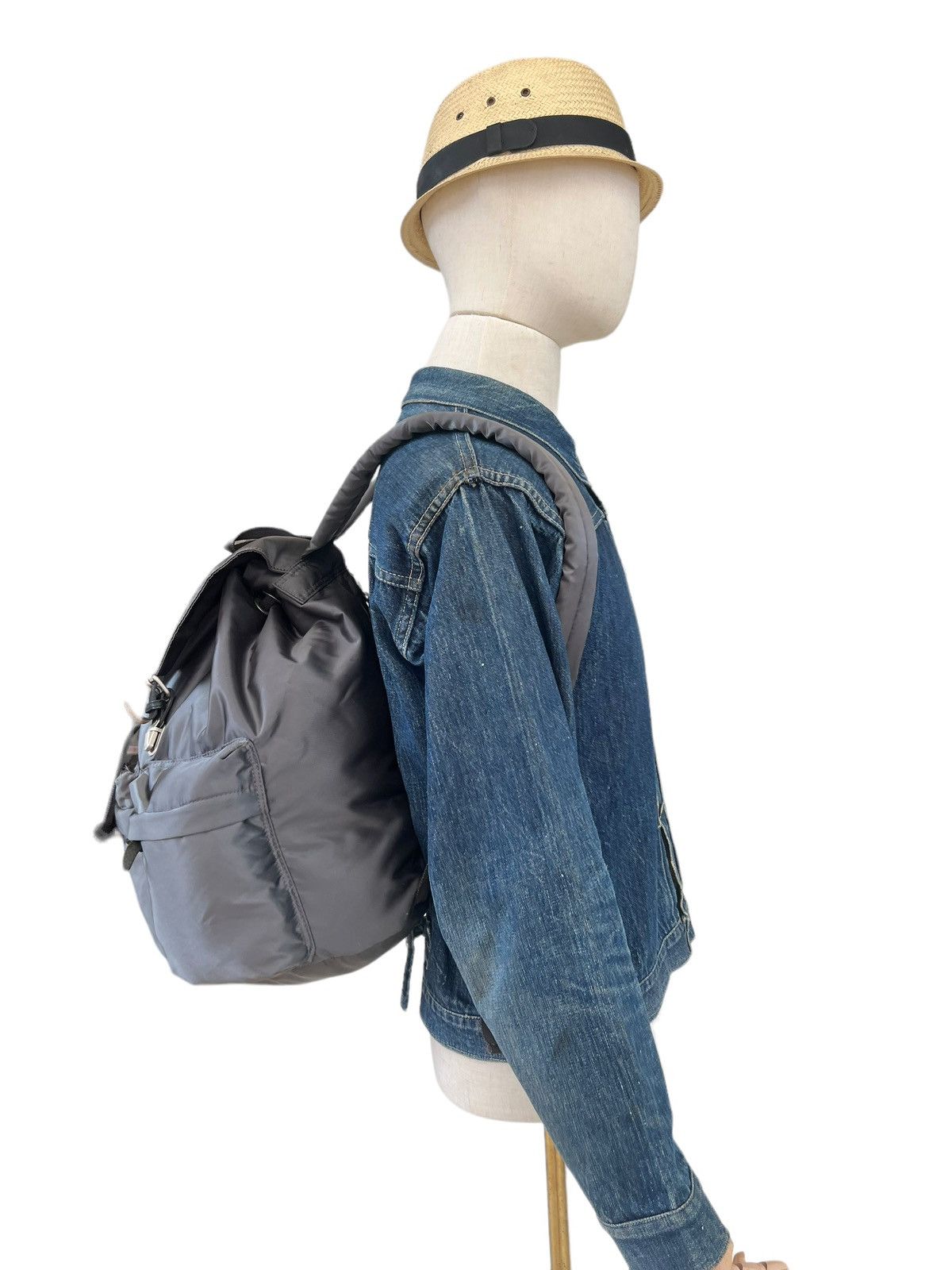 Vintage A.I.P Japan Grey Tactical Nylon Tanker Backpack Size ONE SIZE - 9 Thumbnail