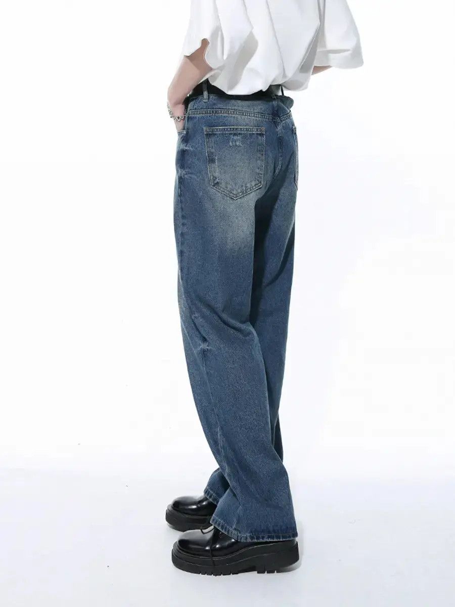 Japanese Brand Retro loose washed wide leg jeans Size US 32 / EU 48 - 4 Thumbnail