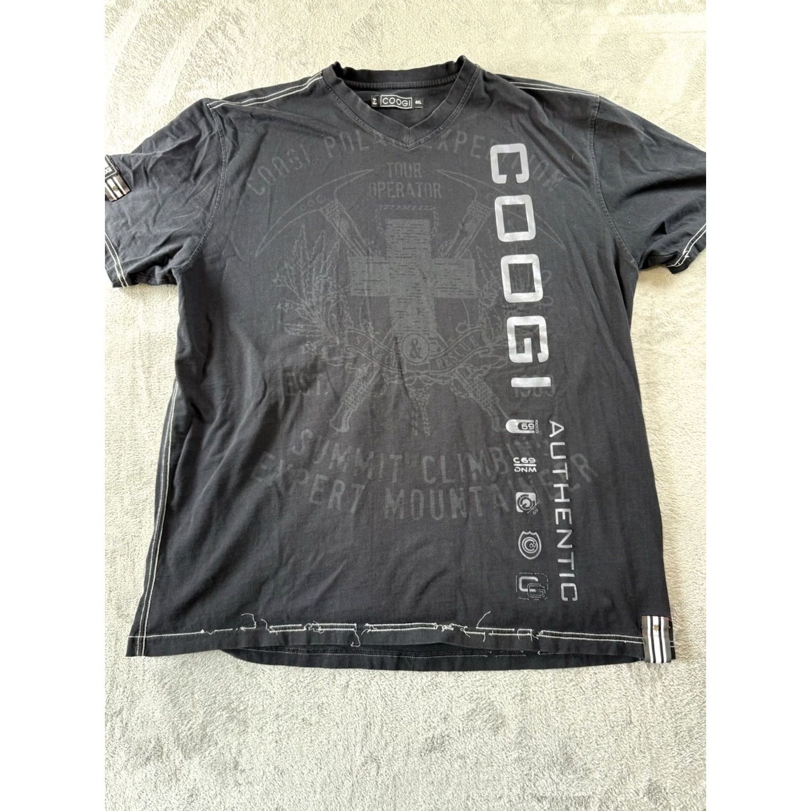 Coogi VINTAGE COOGI 4XL MENS BLACK T SHIRT Y2K HIP HOP METAL 90S Size US XXL / EU 58 / 5 - 2 Thumbnail